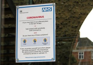 Coronavirus (Covid-19) information in window
